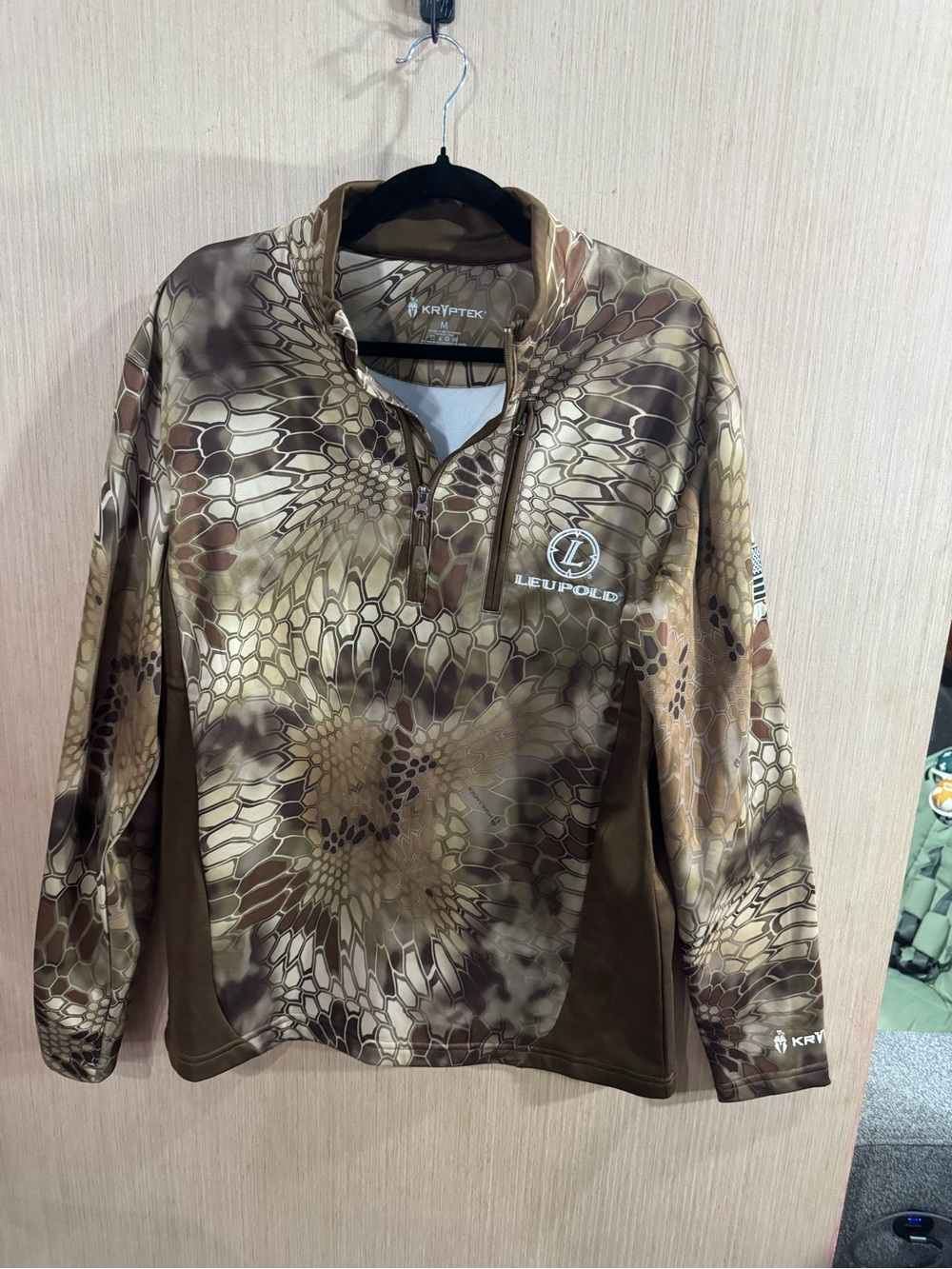 Leupold Kryptek Hunting Camo 1/4 Zip Pullover - Brown Camo Size Medium